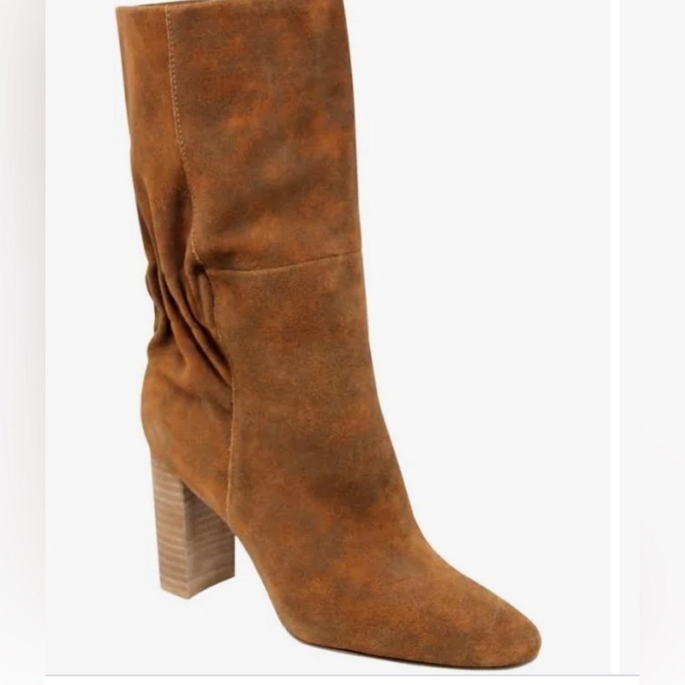 Charles David cognac suede booties 6.5